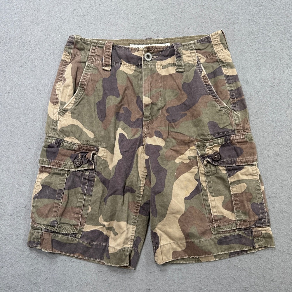 American Eagle Cargo Shorts Mens 28 Green Camo Classic Fit Cotton Utility Hiking